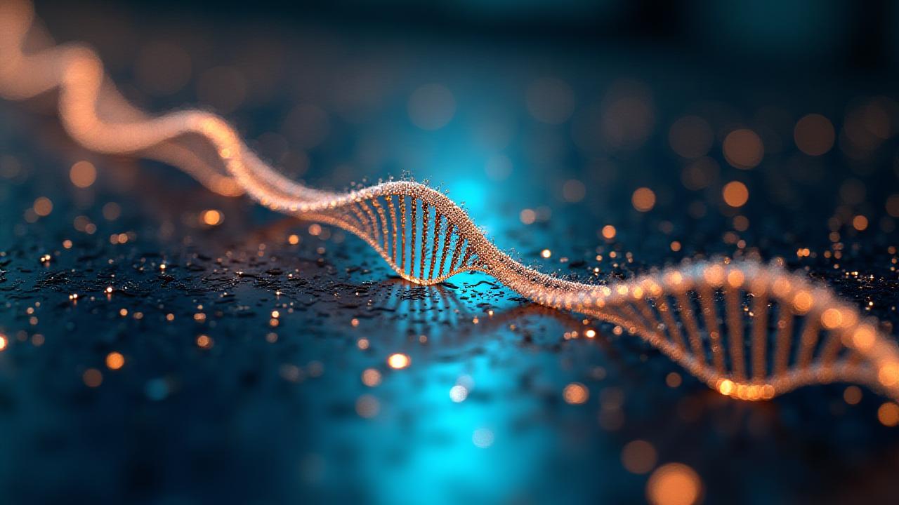 Abstract depiction of digital connectivity and healthcare innovation symbols